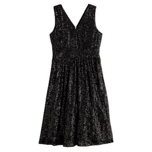Draper James Sparkly Women's Plus Size 20W Black Sequin Sleeveless Dress - Picture 2 of 9